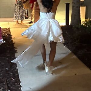 White Strapless High-Low Bridal Sundress